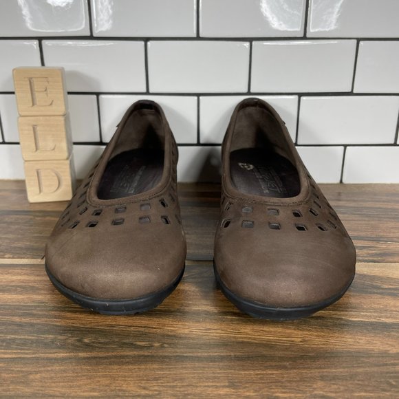 Mephisto Francia Women's Size 7 Shoes Brown Nubuck Air Jet Slip On Cut Out Flats - Picture 2 of 12